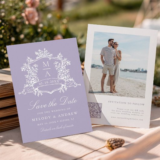 Lavendel Klassieke Bloementuin Bruiloft Foto  Save The Date
