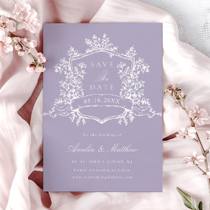 Lavendel Klassieke Bloementuin Bruiloft Save The Date