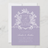 Lavendel Klassieke Bloementuin Bruiloft Save The Date (Voorkant)