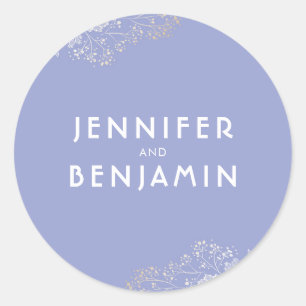 Lavendel Kleur Elegant Baby's Breath Bruiloft Ronde Sticker