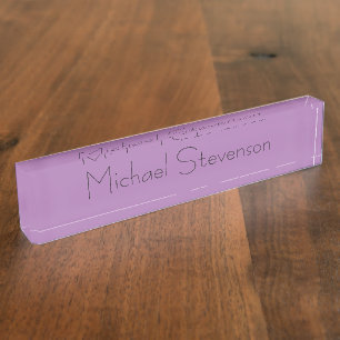 Lavendel Kleur Elegant Modern Minimalistisch Naambordje