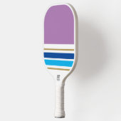 Lavendel Kleurenblok Navy Sky Blue Racing Stripes Pickleball Paddle (Links)