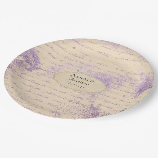 Lavendel kleurthema Trouwen Papieren Bordje (Gekanteld)