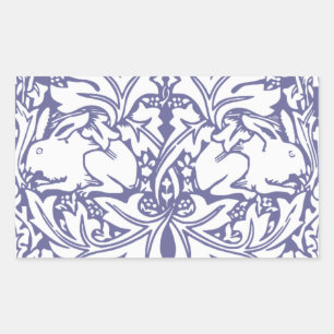 Lavendel Konijn Botanische Kunst en Ambachten Rechthoekige Sticker