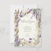 Lavendel Koninklijke Bloem Bruidsdouche Bedankkaar Bedankkaart (Voorkant)