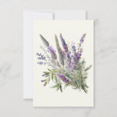 Lavendel Koninklijke Bloem Bruidsfeest Bedankkaart (Achterkant)
