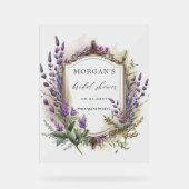 Lavendel Koninklijke Bruiloftsshower Acryl Bord (Voorkant)