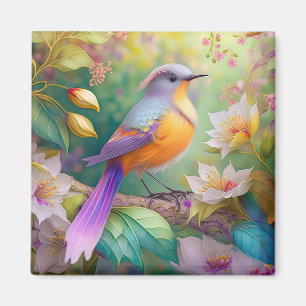 Lavendel Kop Oranje Borst Fantasie Vogel Magneet