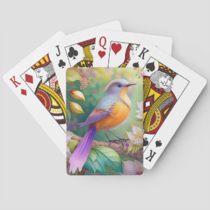 Lavendel Kop Oranje Borst Fantasie Vogel Pokerkaarten