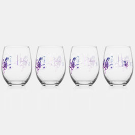 Lavendel Koppels Gift Drinkware Set Wijnglas Zonder Voet
