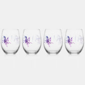 Lavendel Koppels Gift Drinkware Set Wijnglas Zonder Voet (Achterkant)
