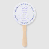 Lavendel krans bloemenbruiloft ceremonie programma handwaaier (Achterkant)