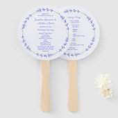 Lavendel krans bloemenbruiloft ceremonie programma handwaaier (Voorkant en achterkant)