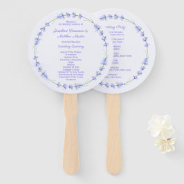 Lavendel krans bloemenbruiloft ceremonie programma handwaaier