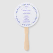 Lavendel krans bloemenbruiloft ceremonie programma handwaaier (Voorkant)