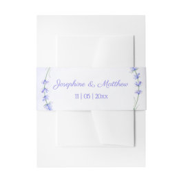 Lavendel krans gepersonaliseerde bruiloft uitnodigingen wikkel