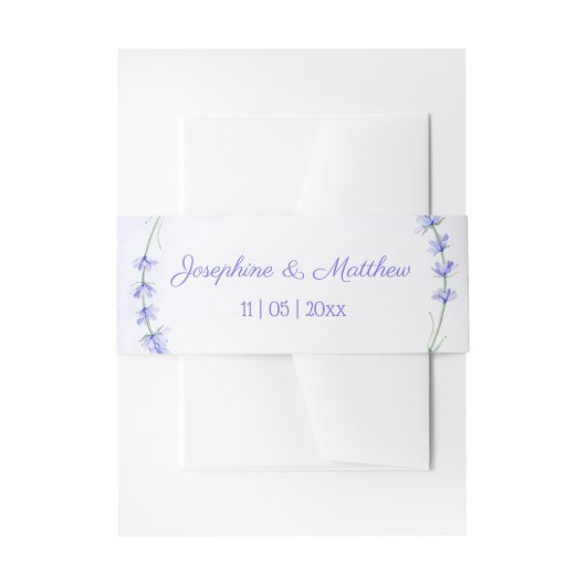 Lavendel krans gepersonaliseerde bruiloft uitnodigingen wikkel (Voorkant Voorbeeld)