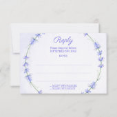 Lavendel krans Monogram bruiloft antwoord Kaarten (Voorkant)