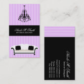 Lavendel kroonluchter en bank visitekaartje (Voorkant / Achterkant)