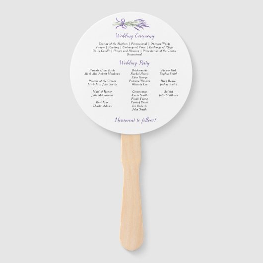 Lavendel Kruiden en Groen Krans Programma Fans Handwaaier (Achterkant)