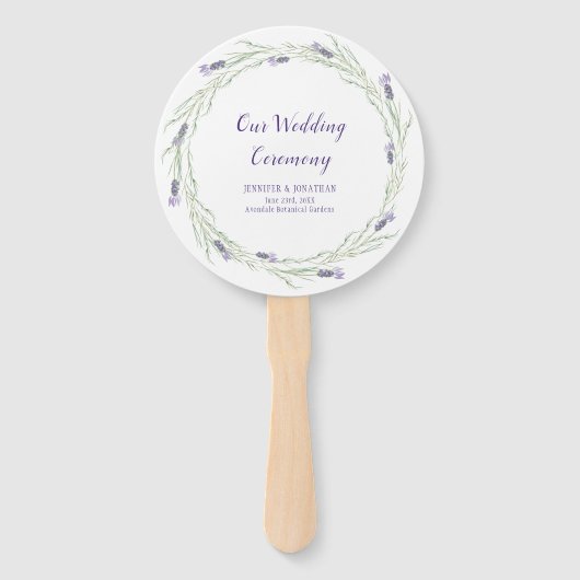 Lavendel Kruiden en Groen Krans Programma Fans Handwaaier (Voorkant)