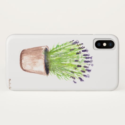Lavendel kruiden pot plant waterverf paarse Case-Mate iPhone case (Achterkant (horizontaal))
