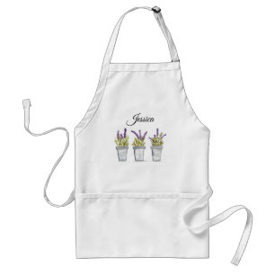 Lavendel kruiden Pots Purple Flowers Waterverf Standaard Schort