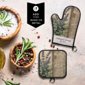  Lavendel Kruidenkeuken Ovenwant & Pannenlap Set