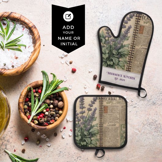  Lavendel Kruidenkeuken Ovenwant & Pannenlap Set