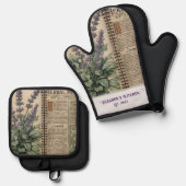  Lavendel Kruidenkeuken Ovenwant & Pannenlap Set (Voorkant / Achterkant)