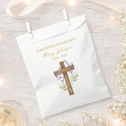 Lavendel Kruis Rouw Favorietentas Bedankzakje (Geknipt)