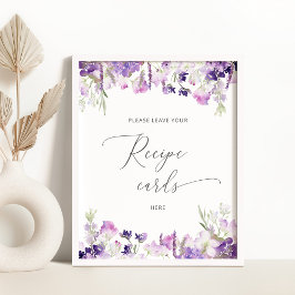 Lavendel laat hier uw receptenkaart achter poster