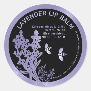 Lavendel Label voor Lip Balm bloemen en bijen