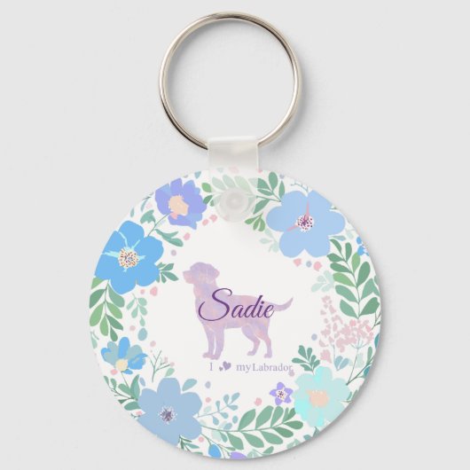Lavendel Labrador Retriever - Aangepaste foto & na Sleutelhanger (Voorkant)
