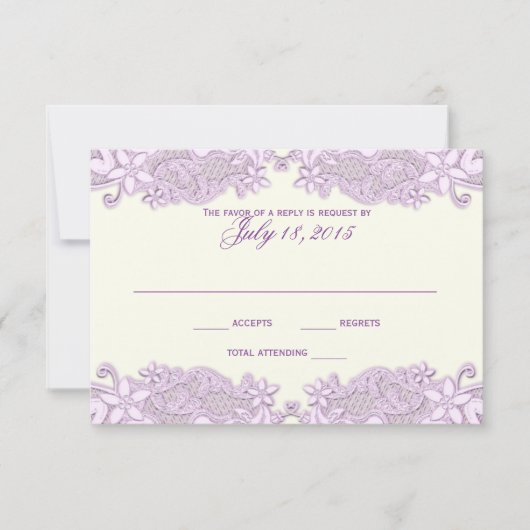 Lavendel Lace Country Floral Response Kaart (Voorkant)