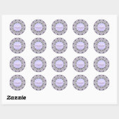 Lavendel Lace Monogram bruiloft Ronde Sticker (Vel)