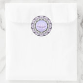 Lavendel Lace Monogram bruiloft Ronde Sticker (Tas)