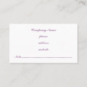 Lavendel Lace Print Visitekaartje (Achterkant)