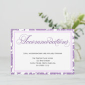 Lavendel Lace Trouwaccommodatiekaart Kaart (Staand voorkant)