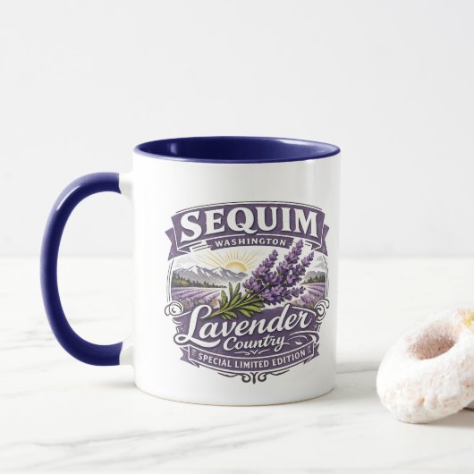 Lavendel Land Mok | Paarse Handvat (Met donut)