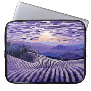 Lavendel Landschap Art Decor Paint Laptop Sleeve