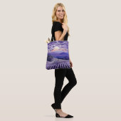 Lavendel Landschap Art Decor Paint Tote Bag (Op model)