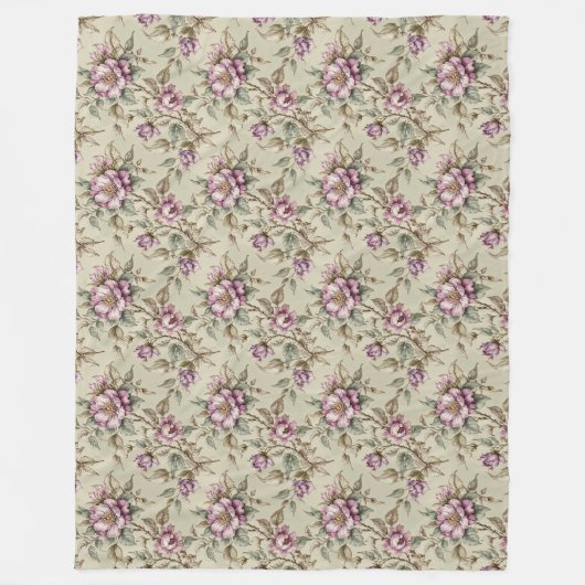 Lavendel lange stengel Rozen Fleece Deken (Voorkant)