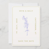 Lavendel Larkspur Floral Save the Date (Voorkant)