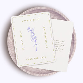 Lavendel Larkspur Floral Save the Date Kaart