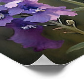 Lavendel Larkspur Flower Art Print Poster (Hoek)