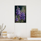 Lavendel Larkspur Flower Art Print Poster (Keuken)