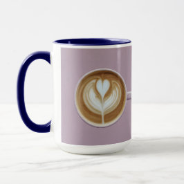 Lavendel Latte Koffie Kunst Hart Combo Mokkop Mok
