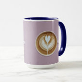 Lavendel Latte Koffie Kunst Hart Combo Mokkop Mok (Voorkant rechts)
