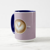 Lavendel Latte Koffie Kunst Hart Combo Mokkop Mok (Voorkant links)
